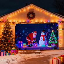 (Purple_H, -) 2x5 m kerst garage deur cover, gloeit in donker, paars - voor feest en gazon