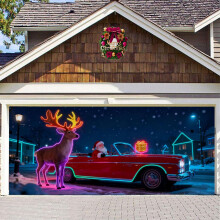 (Blue_B, -) 2x5 m kerst garage deur cover, gloeit in donker, paars - voor feest en gazon