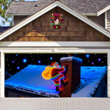 (Blue_C, -) 2x5 m kerst garage deur cover, gloeit in donker, paars - voor feest en gazon