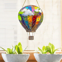 (C, -) Heißluftballon Sonnenfänger, Acryl hängende Deko, wasserdicht, für Garten & Terrasse (D)