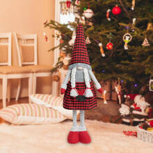 (Red_b, 38.2 Inch) Decorazione gnomo Natale 38.2", gambe telescopiche, ornamento festivo scrivania