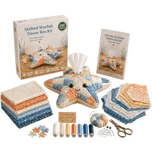 (Starfish, -) Zeedieren DIY tissue doos kit, patchwork naaiset - ster voor badkamer en kantoor