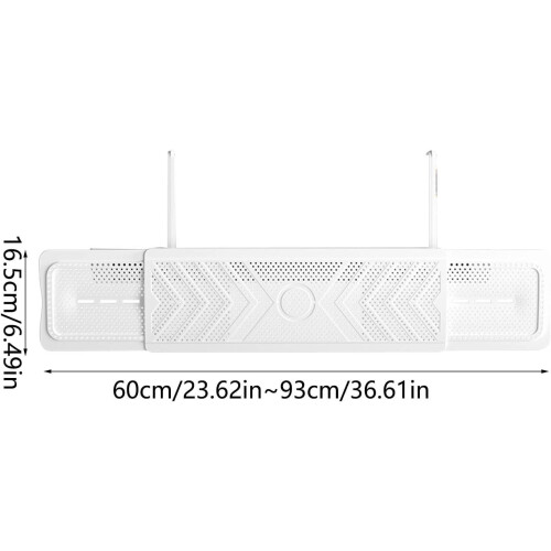 (White_2pcs, -) Deflector ajustable para aire acondicionado, extensible. 1