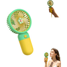 (Green, -) Mini ventilateur portable rechargeable 3 vitesses, avec cordon, pour femme, nomade