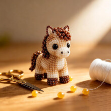 (Horse, -) Pieni 3D-helmieläin DIY-setti, DIY-helmikirjontasetti 7 mallilla