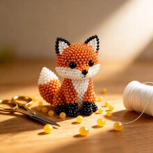 (Fox, -) Pieni 3D-helmieläin DIY-setti, DIY-helmikirjontasetti 7 mallilla
