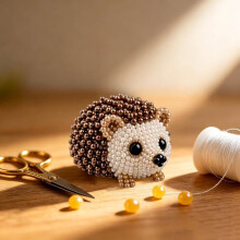 (Hedgehog, -) Pieni 3D-helmieläin DIY-setti, DIY-helmikirjontasetti 7 mallilla
