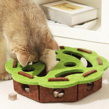 (Green, -) Kattklo räddare box – katt klös pussel berikningsbox, katts nagelfil repa leksak med 3 bjällror – interaktiv