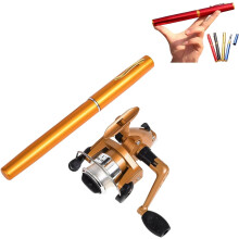 (Gold, -) Pen Fishing Rod Kit - Mini Telescopic Fishing Rod & Reel Combos for Travel, Portable Mini Pocket Rod with Spinning Reel