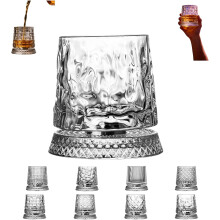 (Silver_E, -) 360 rotující sklenice na whisky 280ml, unikátní reliéfní dno