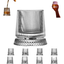 (Silver_H, -) 360 rotující sklenice na whisky 280ml, unikátní reliéfní dno