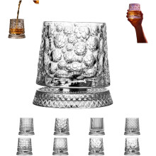 (Silver_G, -) 360 rotující sklenice na whisky 280ml, unikátní reliéfní dno