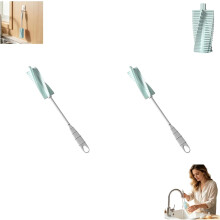 (Light Blue, -) 2 Flaschenbürsten zur Reinigung, 31 cm drehbarer Bürstenkopf, für Sportflaschen (Hellblau)