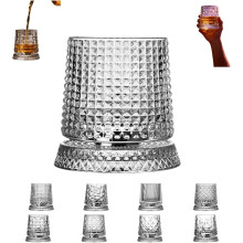 (Silver_F, -) 360 rotující sklenice na whisky 280ml, unikátní reliéfní dno