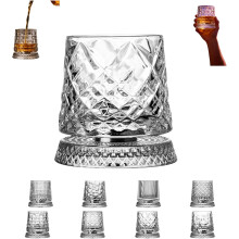 (Silver_D, -) 360 rotující sklenice na whisky 280ml, unikátní reliéfní dno