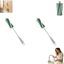 (Green, -) 2 Flaschenbürsten zur Reinigung, 31 cm drehbarer Bürstenkopf, für Sportflaschen (Hellblau)