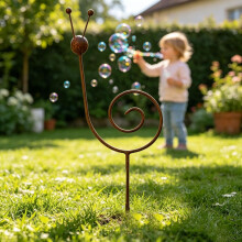 (Gold, -) Rustikale Metall Schnecke Gartenstecker, 80 cm Kunstskulptur, für Rasen & Blumenbeet (Gold)
