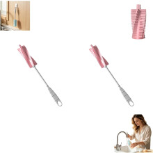 (Pink, -) 2 Flaschenbürsten zur Reinigung, 31 cm drehbarer Bürstenkopf, für Sportflaschen (Hellblau)
