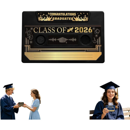 (Black, -) Κάρτα Αποφοίτησης με Φωνή, 5 λεπτά, Class of 2026, Αναμνηστική