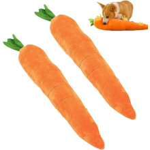 (Orange_2pcs, -) 75 cm wortel pluche hondenspeelgoed, piepend, anti-verveling - oranje