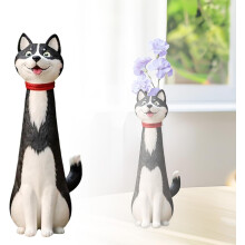 (Black, -) Vaso cane stravagante fatto a mano, 7.5 pollici, decorazione boho
