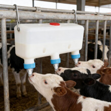 (White_3L, -) 1/3 L lam voedingsfles met schaal, ophangbaar - wit voor geit en lammetje
