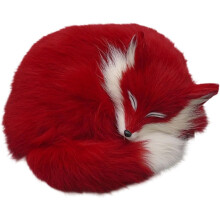 (Red, -) Kunstfell Fuchs Figur, schlafender Fuchs, handgefertigte Deko für Wohnzimmer (Gelb)