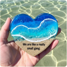 (Sky Blue, -) Glasherz, handgefertigtes Ozean-Souvenir, mini Strandglas Herz Anhänger für Damen, dekorativer Token (Blau)