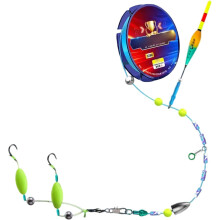 (Blue_B, -) Automatic Bottom-Seeking Fishing Line Set - 120m Pre-Tied Automatic Bobber Fishing Line Set with Illuminated Float for N