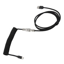 Usb Keyboard Cable Black Coiled Keyboard Usb Type C Cable DIY Aviation Plug Cable Connector Gaming Usb Keyboard Cable