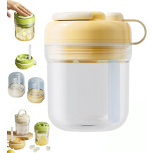 (Yellow, -) 2-in-1 ijsblokjes fles, siliconen, met rietje, beige - voor koffie en cocktail