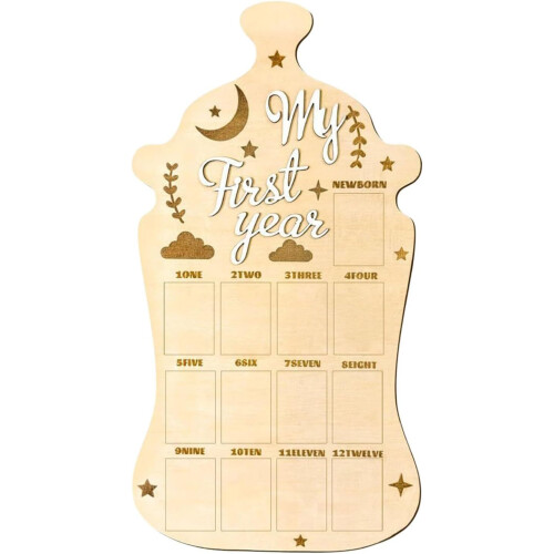 (Beige, -) Πλαίσιο Μωρού, Ξύλο, Ιδανικό για Baby Shower, Δώρο 2