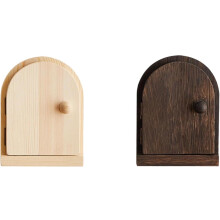 (Beige,Brown_2pcs, -) Kültéri konnektor fedél, fa kapcsoló keret, dekoratív, fúrás nélküli