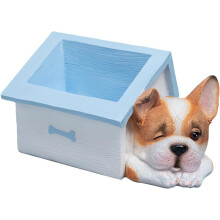 (Blue, -) Nordisches Hundehaus Statue, große Resin Deko, Süßigkeitenschale (Pink)