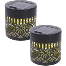 (Black_Warm light 2pcs, -) Dekoracyjne słoneczne światła mandala, 2026, na ogrodzenie, wodoodporne, na ścianę i stopnie