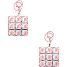 (Pink_2pcs, -) Klávesový fidget klíčenka kočičí tlapa, zvuková, kancelář