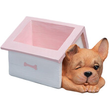 (Pink, -) Nordisches Hundehaus Statue, große Resin Deko, Süßigkeitenschale (Pink)