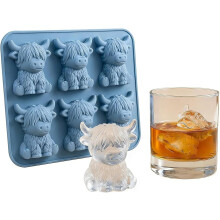 (Blue, -) Hooglander ijsblokjesvorm, 3D siliconen, blauw - voor whisky en cocktail