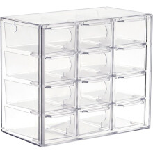 (White_12 drawers, -) Acryl make-up organizer, 12 lades, doorzichtig - voor bureau en vanity