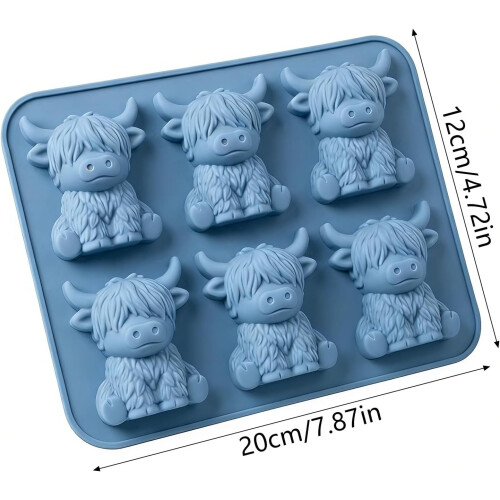 (Blue, -) Καλούπι Πάγου Αγελάδα, 3D, Σιλικόνη, Αστεία 1