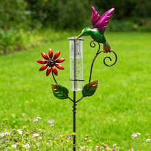 (Purple, -) 90cm kolibri sademittari, metalli, sadeveden keräin, ulos, mittaussylinteri, Puutarhaan