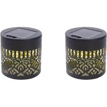 (Black_Color light 2pcs, -) Dekoracyjne słoneczne światła mandala, 2026, na ogrodzenie, wodoodporne, na ścianę i stopnie