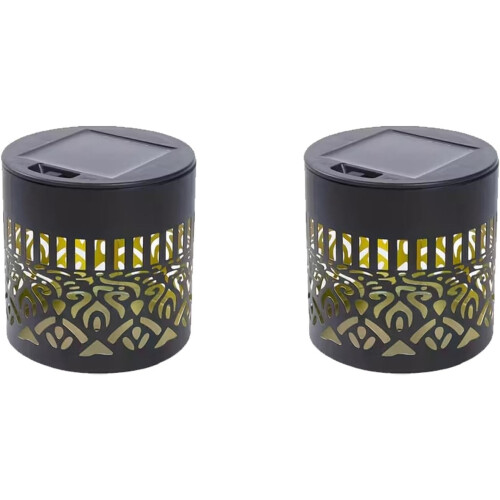 (Black_Color light 2pcs, -) Διακοσμητικά Ηλιακά Φώτα Mandala, 2026, Αδιάβροχα