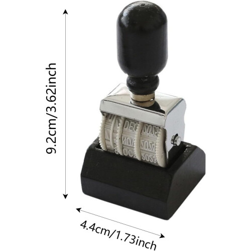 (Black_2pcs, -) Ștampilă dată reglabilă 2016-2027, lemn, birou 1