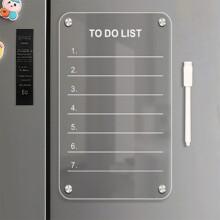 (Black, -) Magnetic Dry Erase Board for Fridge, 11.8" Memo Board with Erasable Schedule, Blackboard Grocery to Do List Magnet Pad,