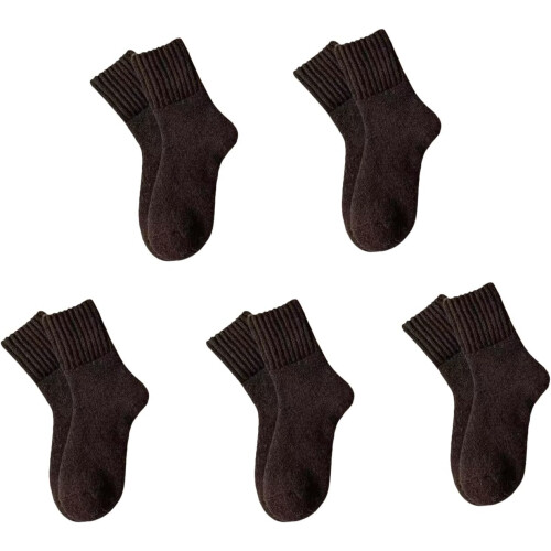 (Coffee X5, color_name) 5 Ζευγάρια Μάλλινες Κάλτσες Γυναικών, Ζεστές, Χειμώνας