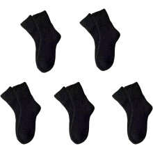 (Black X5, color_name) 5 Pairs Women's Mid-Calf Wool Socks, Thick Fluffy Thermal Socks, Cozy Warm for Winter Cold Weather