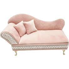 (#E, -) Sammet tyg rund soffa smyckeskrin, pärl spetsdesign smyckesförvaring, kreativ mini soffa skrivbordsdekoration för hemmet