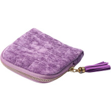 (light purple, -) Högklassig sammet rese smyckes fodral med tofs dragkedja, stor kapacitet arrangör för armband ringar örhängen, kompakt
