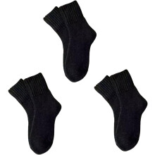 (Black X3, color_name) 3 Pairs Thermal Mid-Calf Socks for Women, Soft Fluffy Wool Blend Socks, Thick Warm Socks for Cold Winter Days